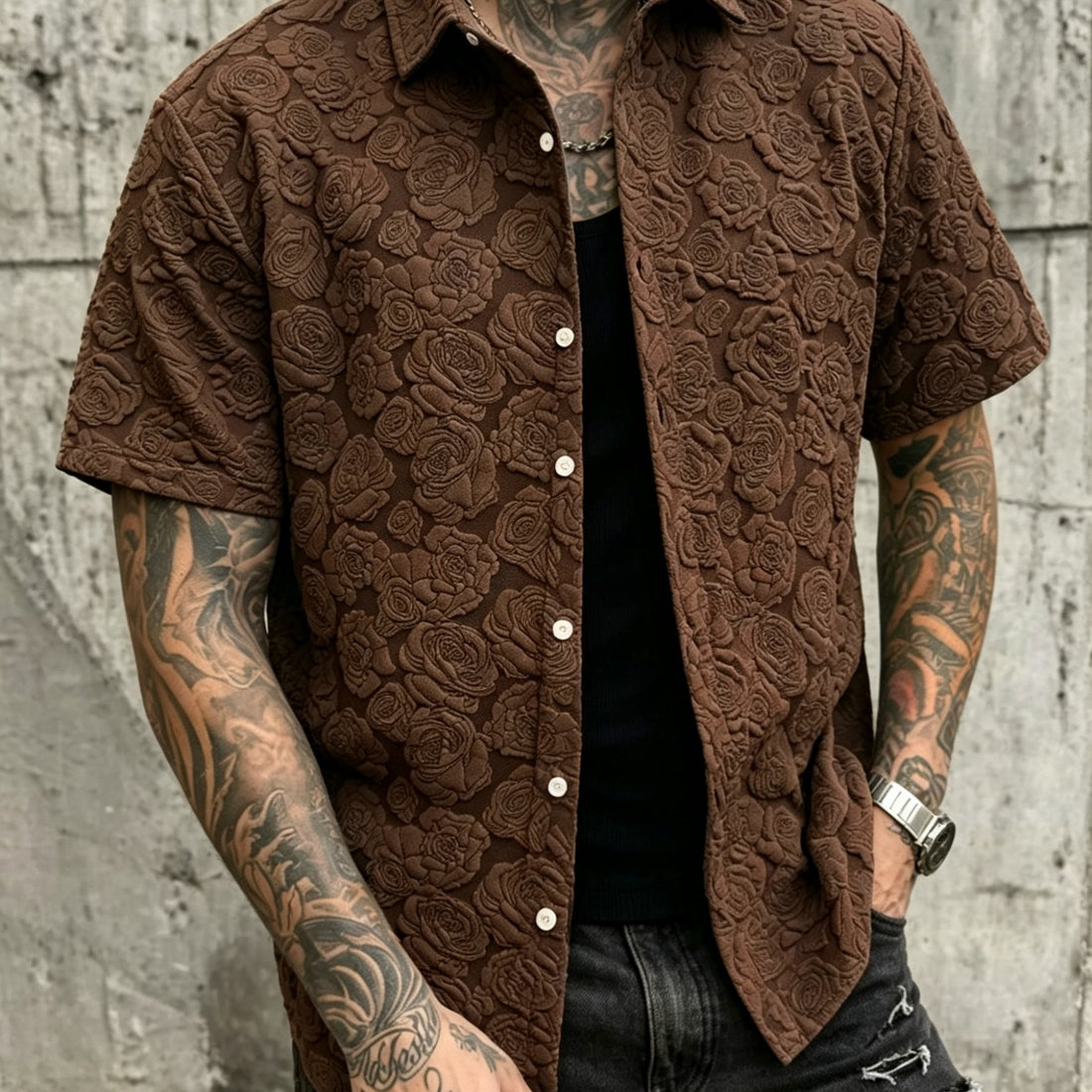 Valfiori Textured Floral Shirt