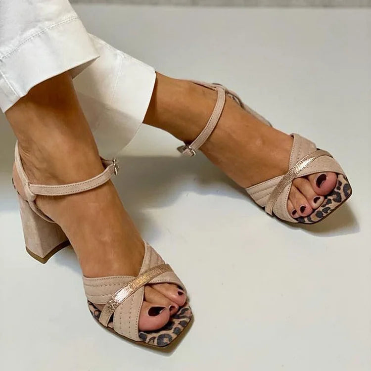Oliardi Lorrie Cross-Band Heel Sandals