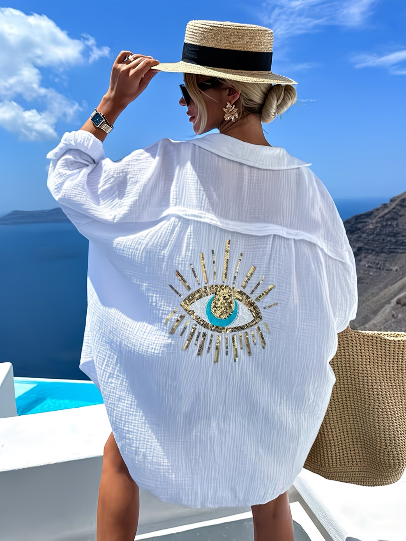Moya Oversized Cotton Bohemian Blouse