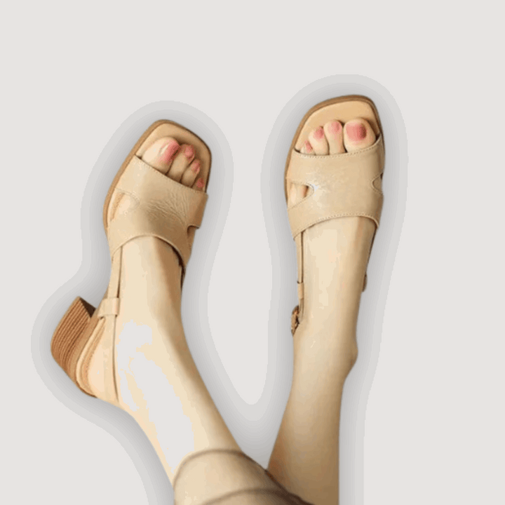 Oliardi Ella Block Heel Cut-Out Sandals