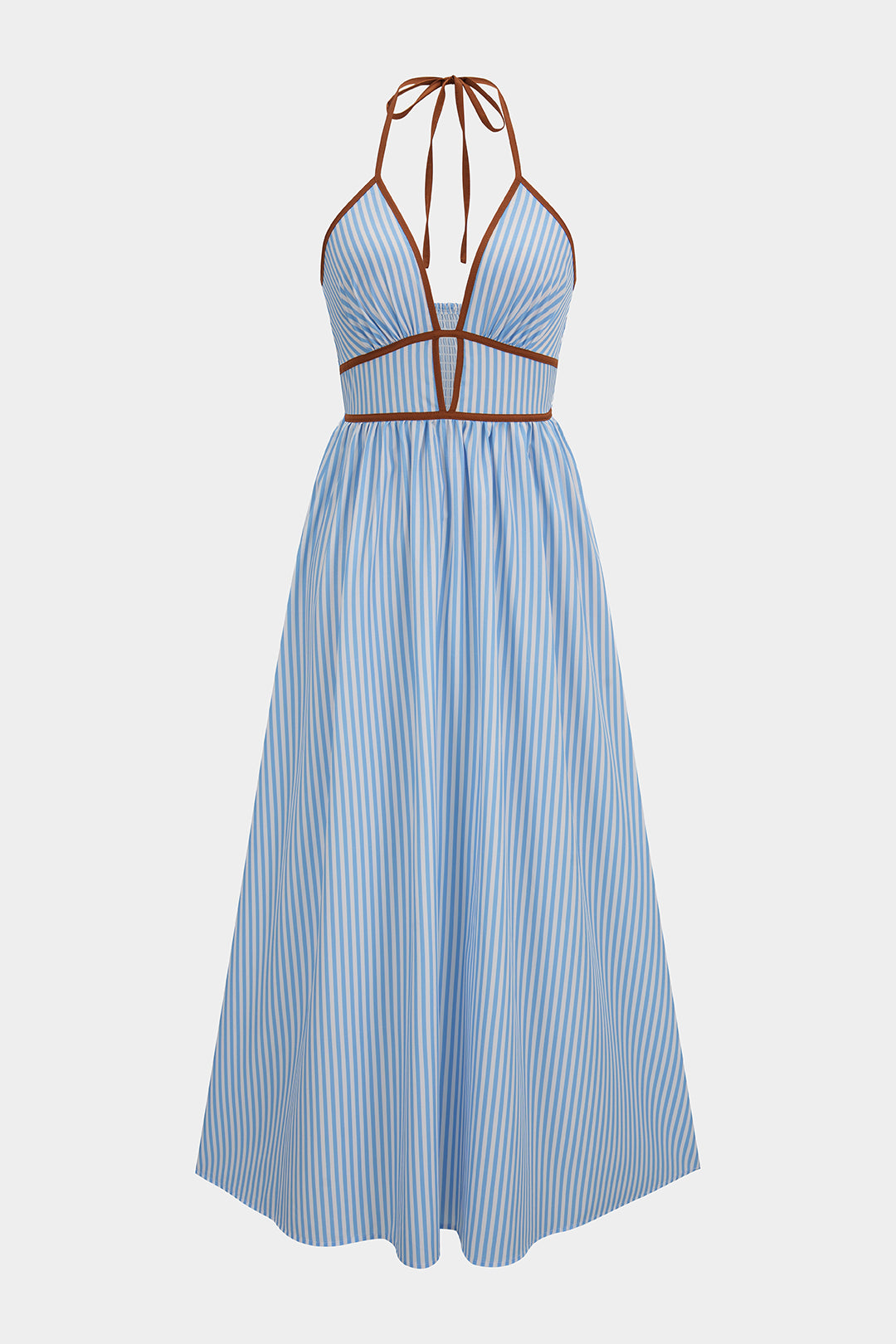 Lunara Striped Halter Maxi Dress