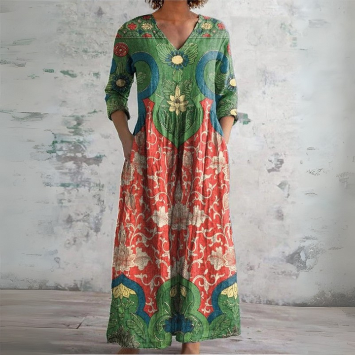 Sophia Vintage Floral Maxi Dress