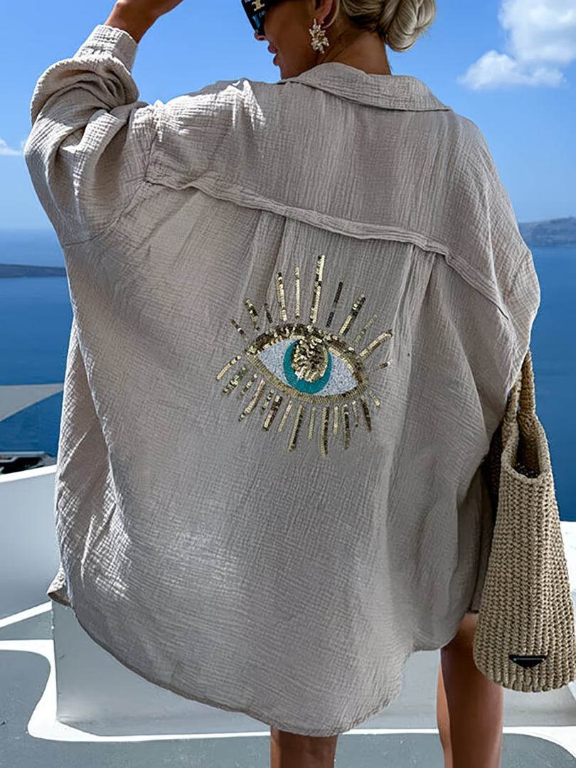 Moya Oversized Cotton Bohemian Blouse