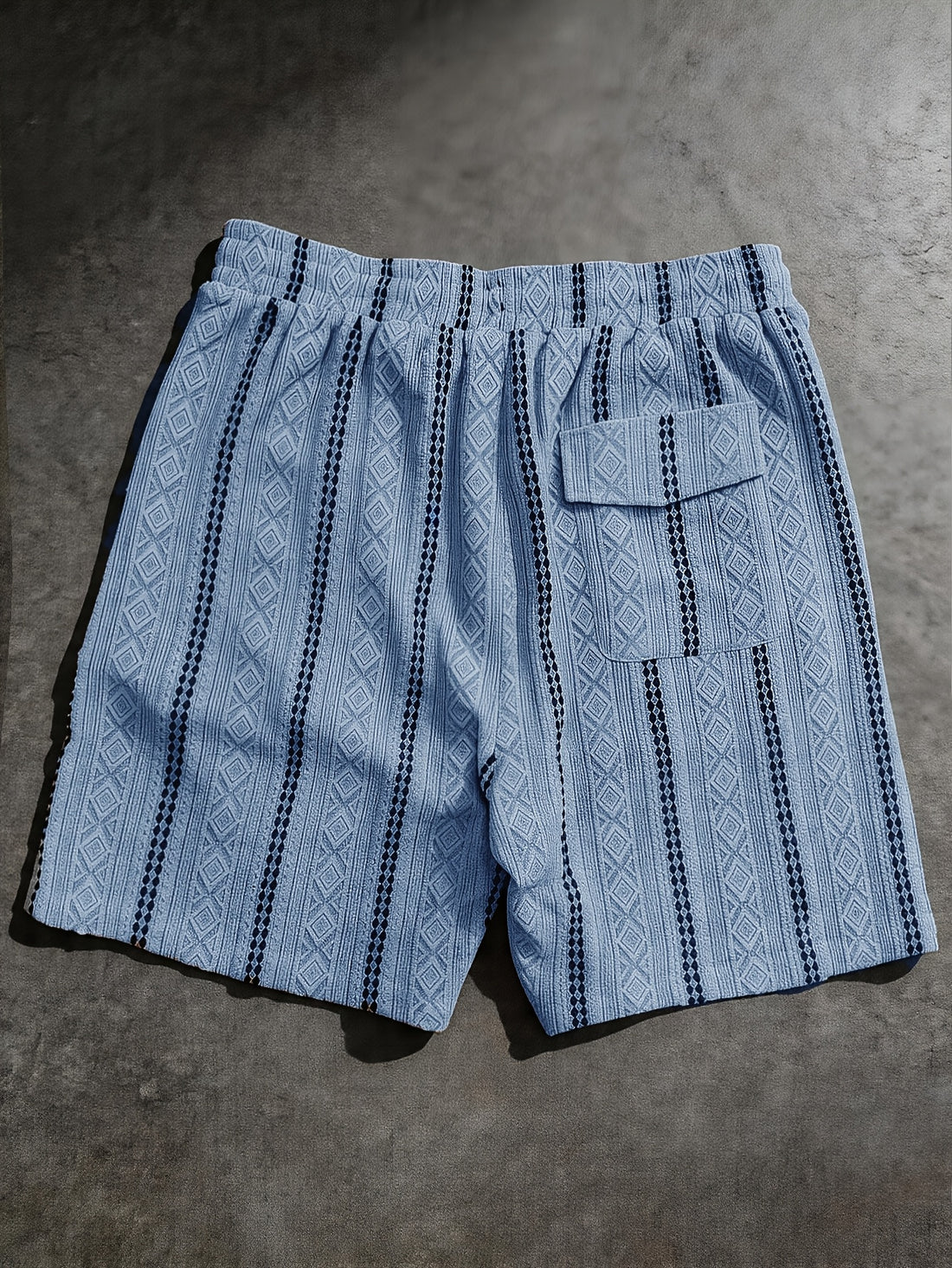 Varenzo Geometric Knit Bermuda Shorts