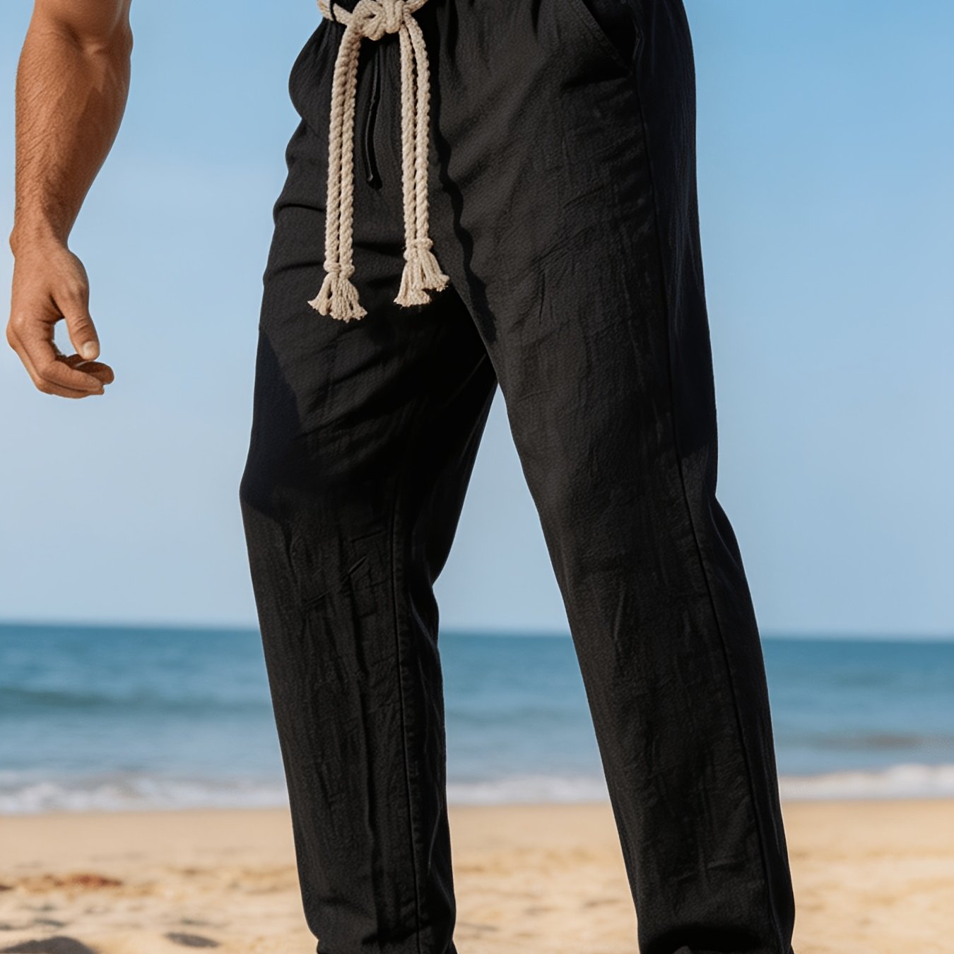 Marvello Linen Drawstring Trousers