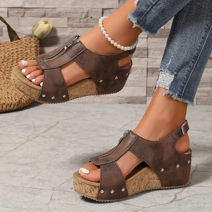 Valerina Ergonomic Retro Wedge Sandals