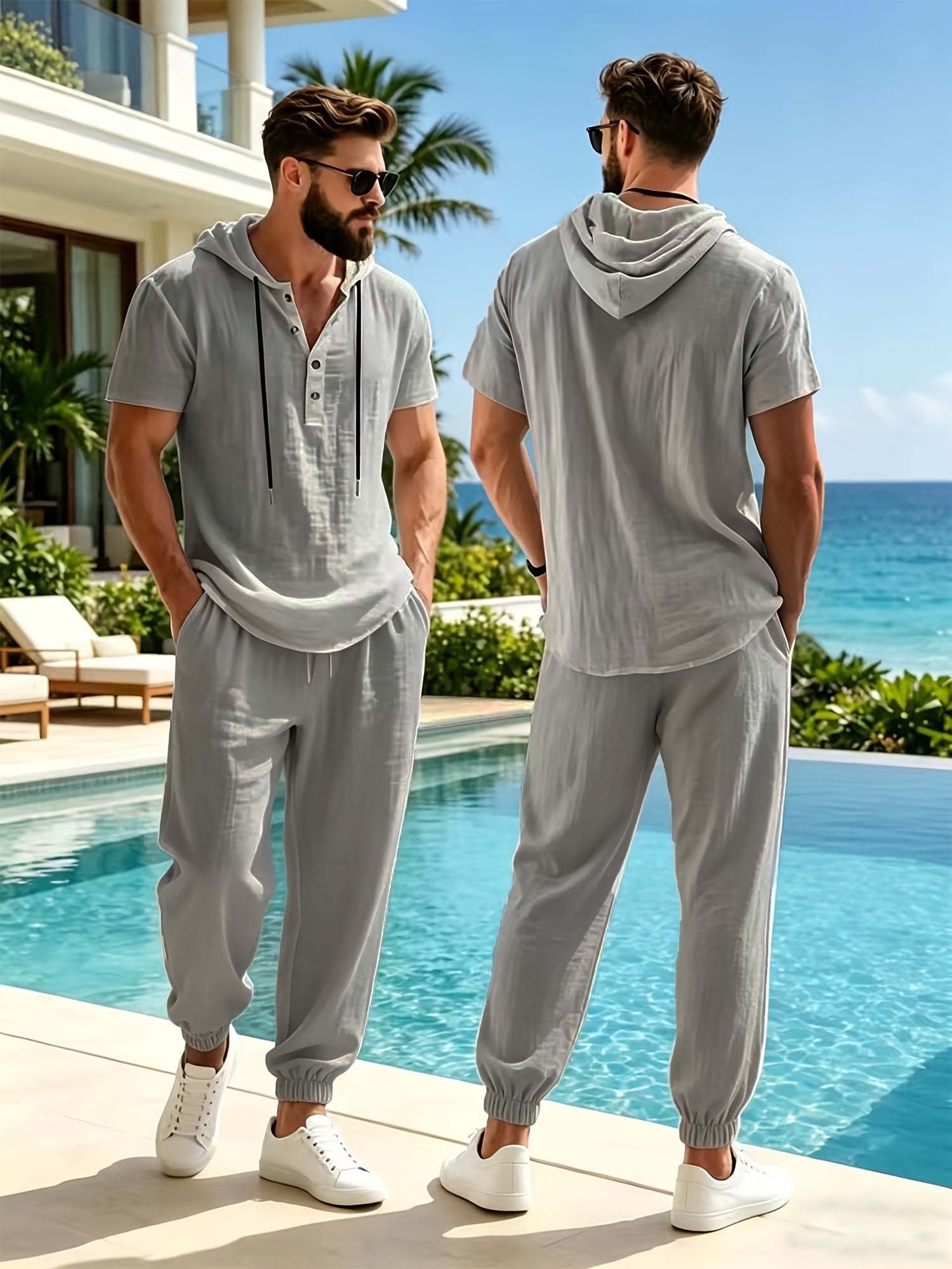 Celestio Linen Hooded Lounge Set