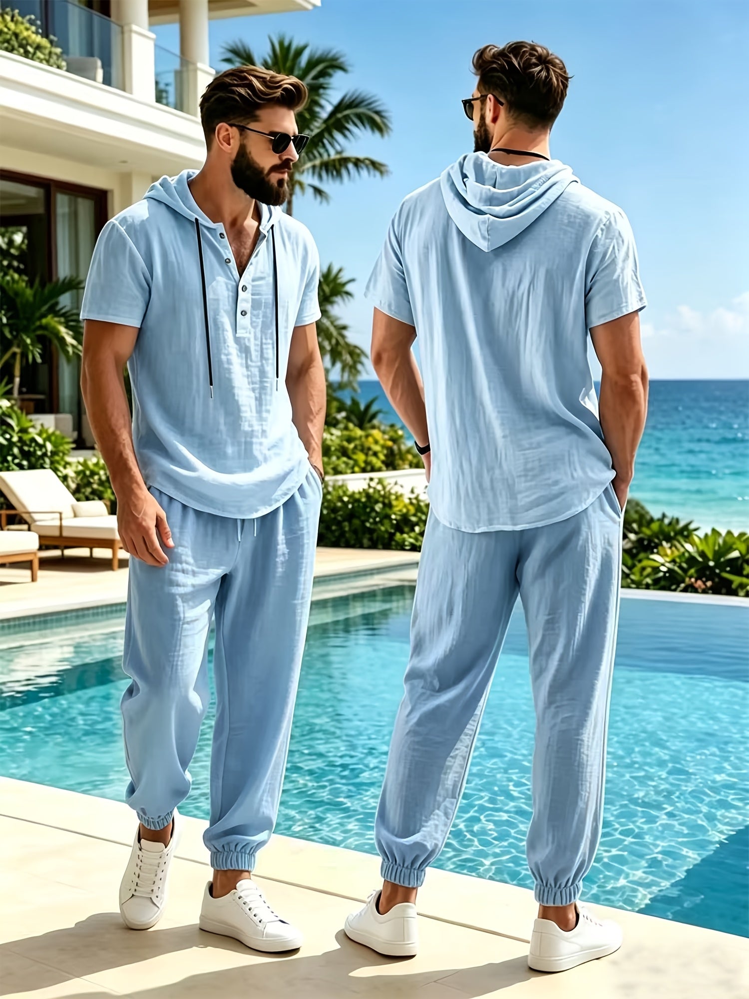 Celestio Linen Hooded Lounge Set