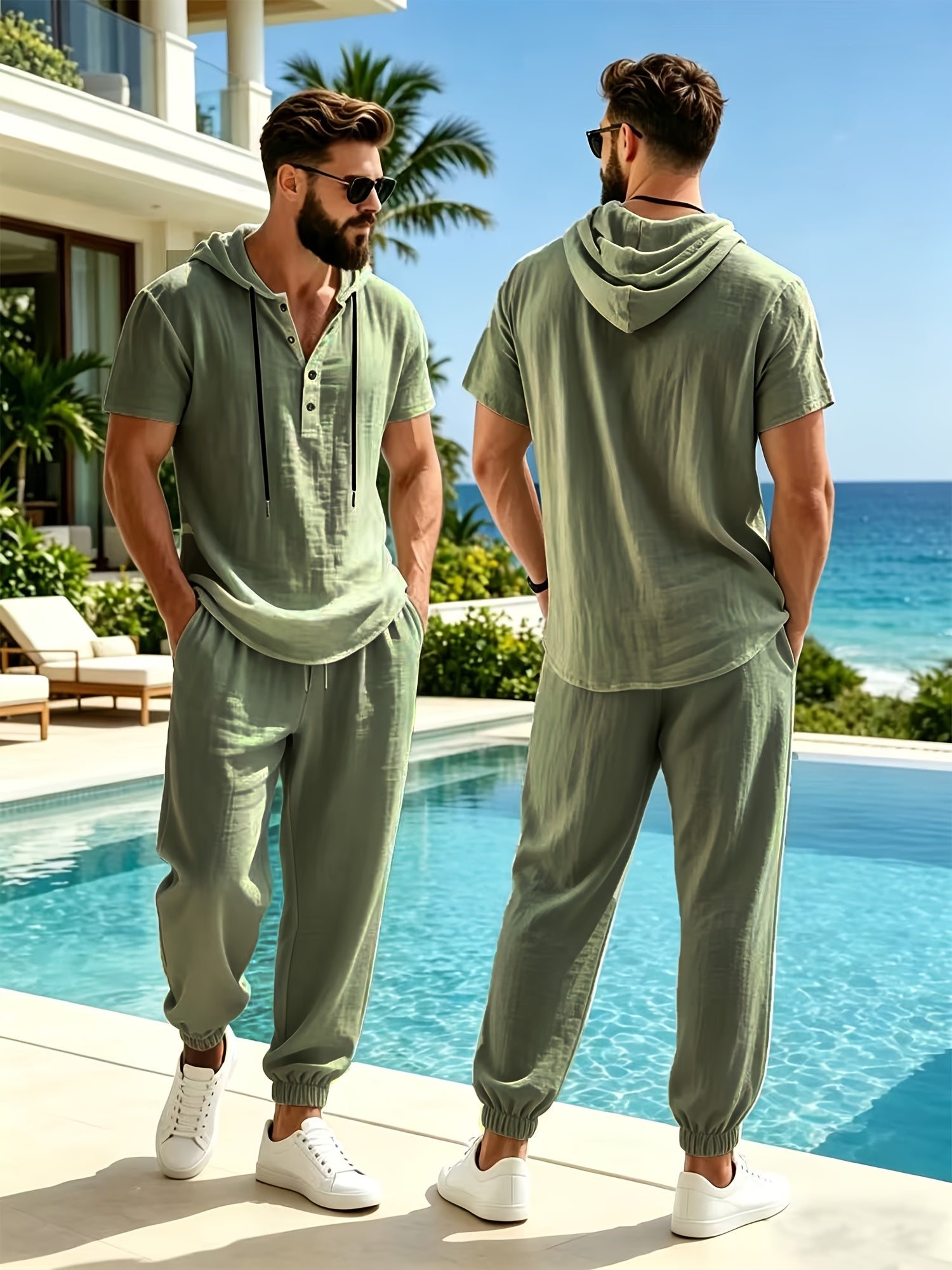 Celestio Linen Hooded Lounge Set
