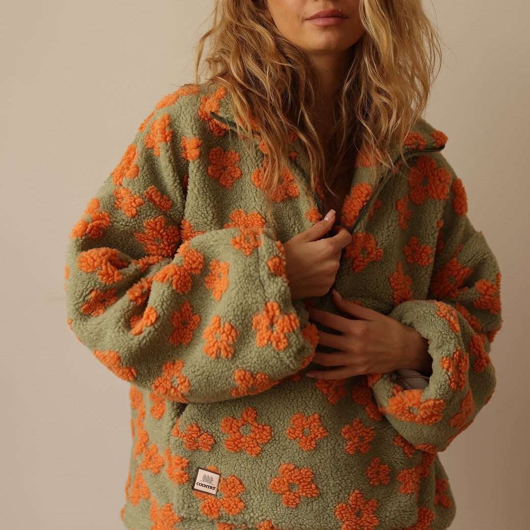 Oliardi Daisy Bloom-Pattern Knit Pullover