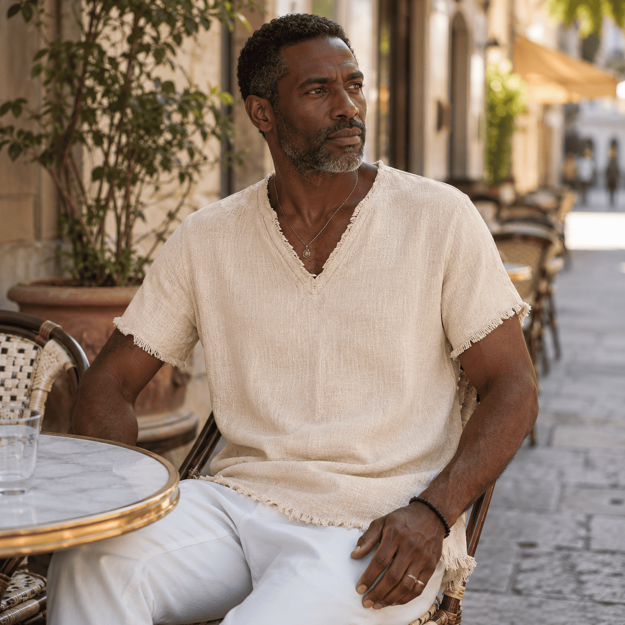 Averio Raw-Hem Linen Shirt