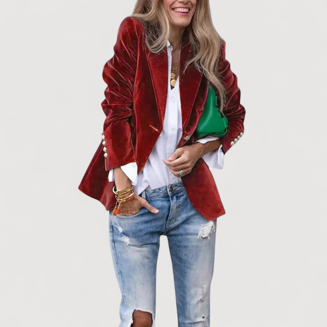 Oliardi Marcela Velvet Tailored Blazer