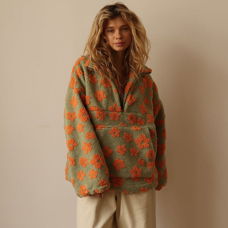 Oliardi Daisy Bloom-Pattern Knit Pullover
