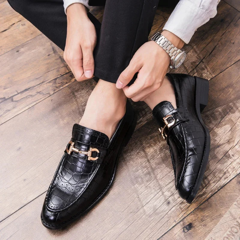 Oliardi Bernardo Leather Buckle Loafers