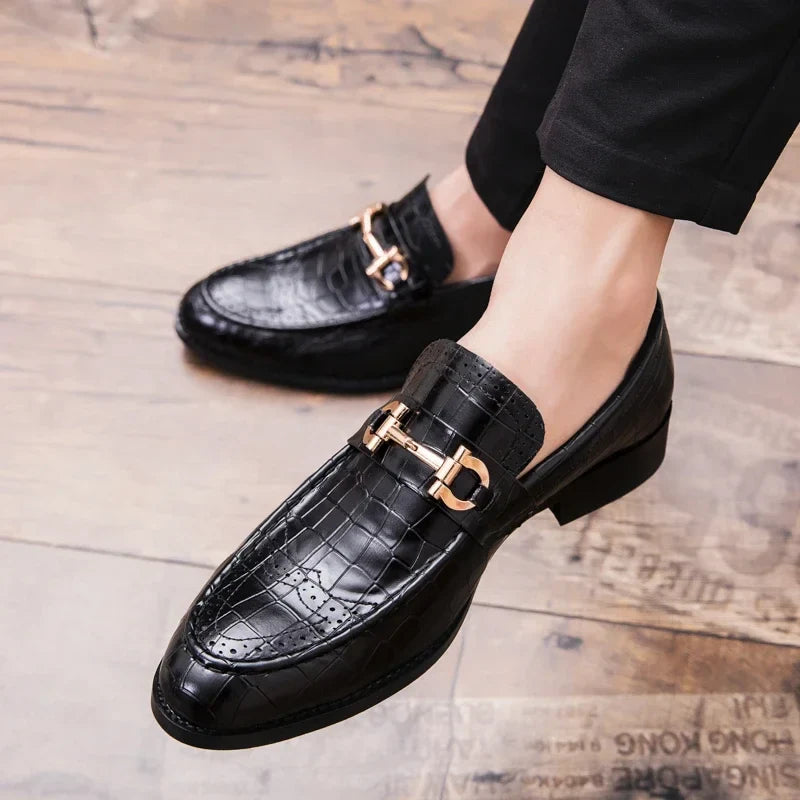 Oliardi Bernardo Leather Buckle Loafers