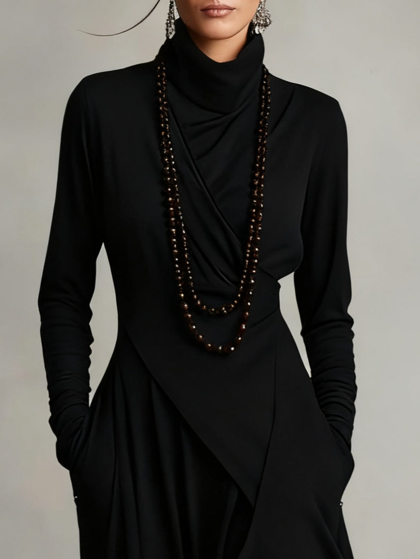 Oliardi Luna Draped Silhouette Maxi Dress