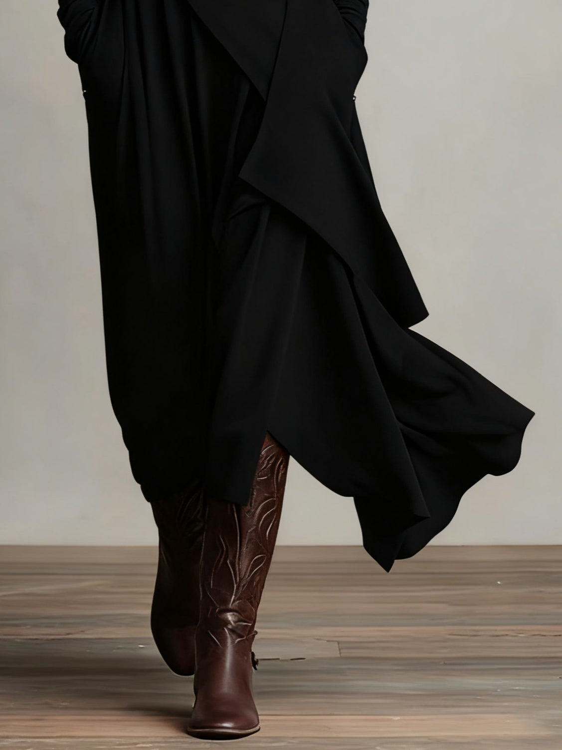 Oliardi Luna Draped Silhouette Maxi Dress