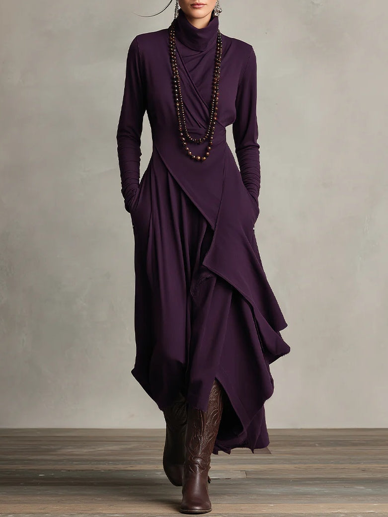 Oliardi Luna Draped Silhouette Maxi Dress