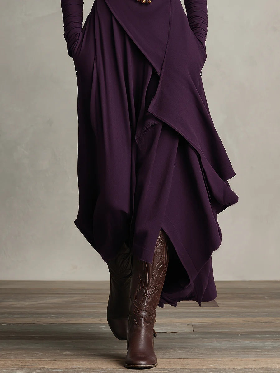 Oliardi Luna Draped Silhouette Maxi Dress