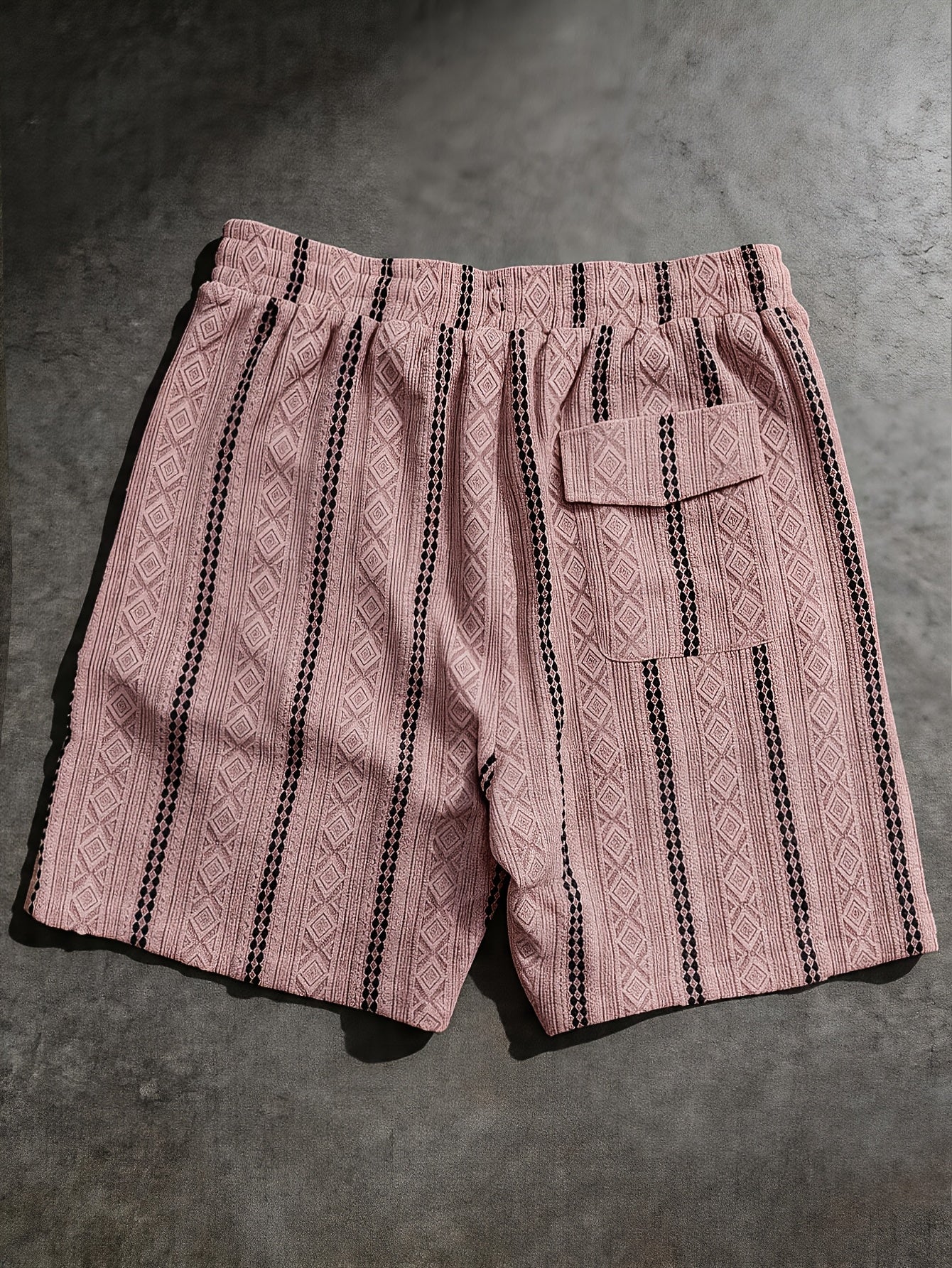 Varenzo Geometric Knit Bermuda Shorts