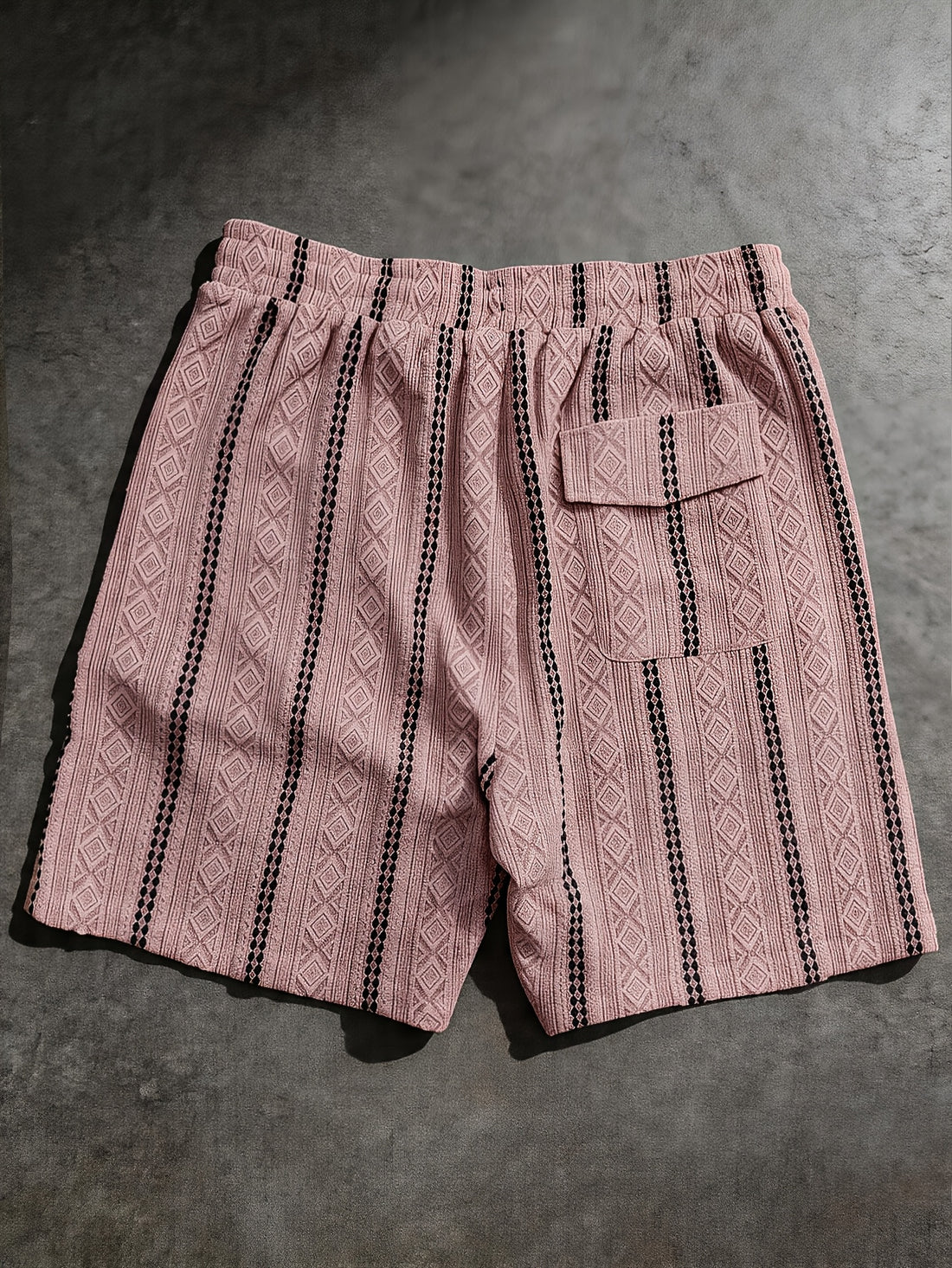 Varenzo Geometric Knit Bermuda Shorts