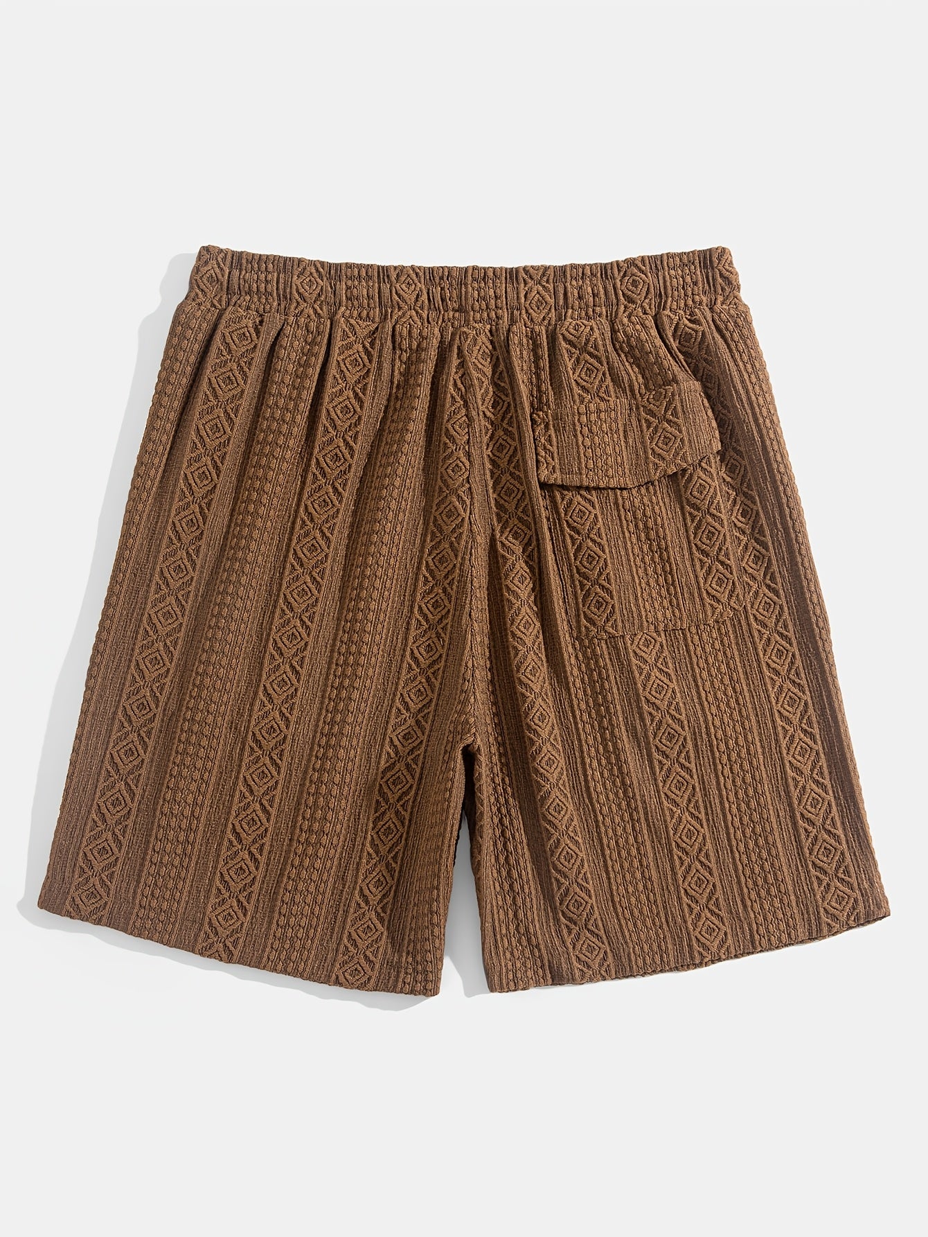 Varenzo Geometric Knit Bermuda Shorts