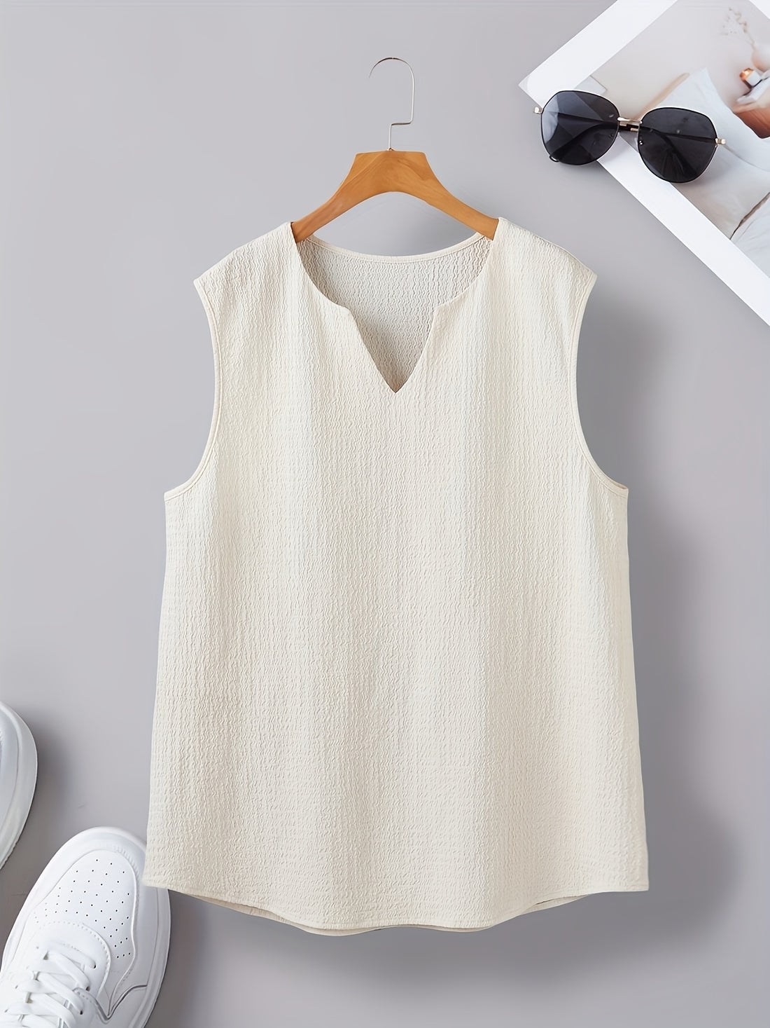 Valenzo Textured Sleeveless Top
