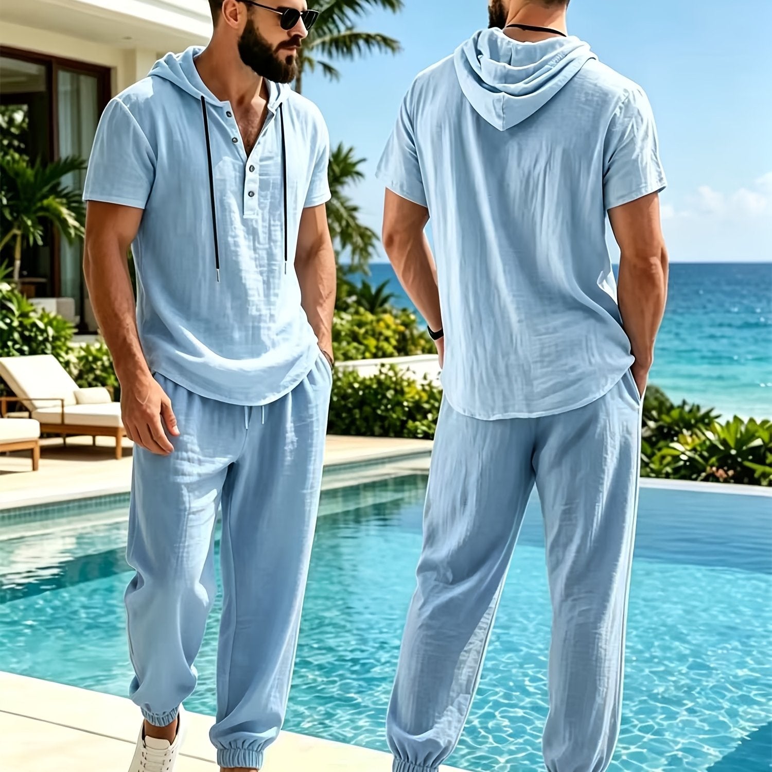 Celestio Linen Hooded Lounge Set
