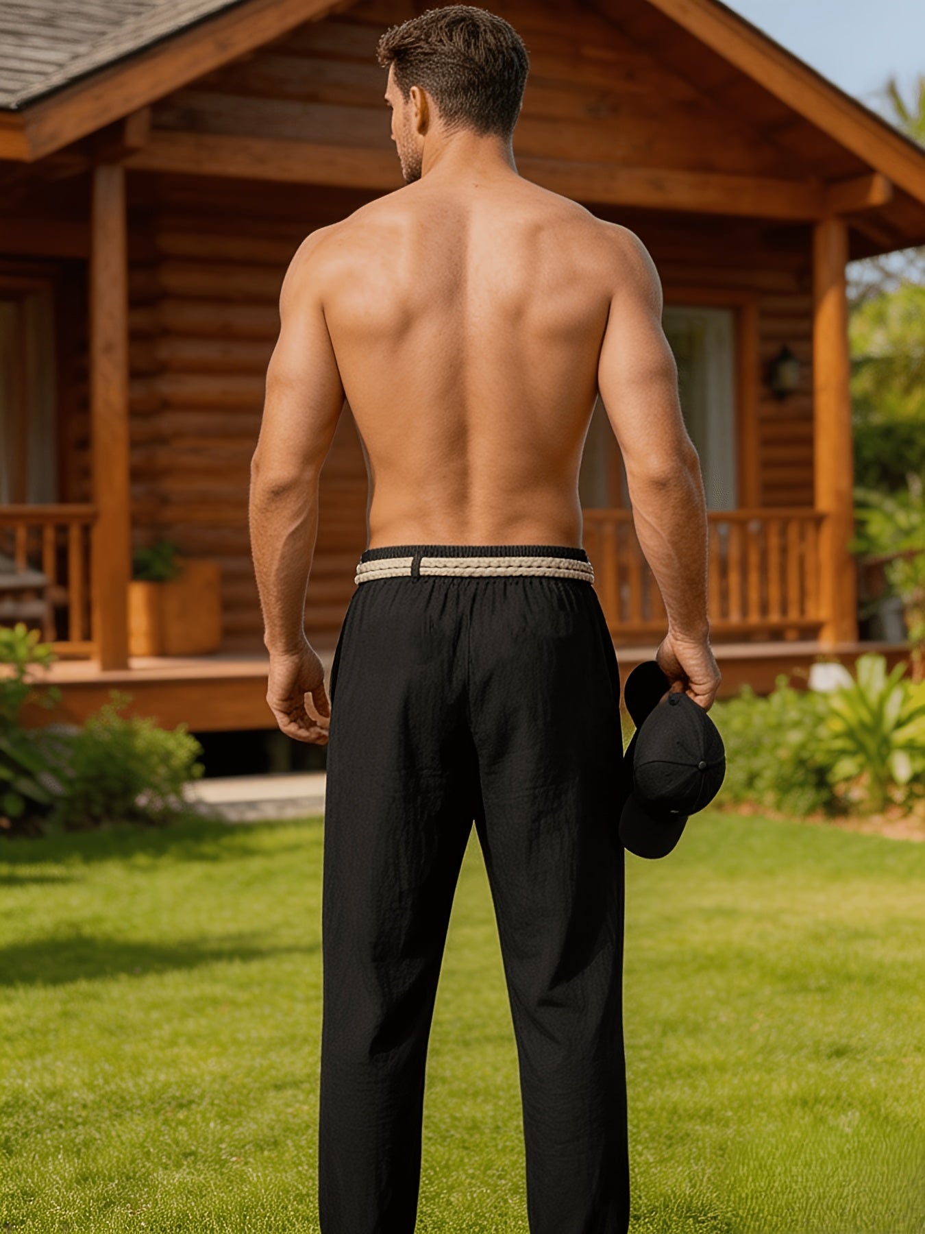 Marvello Linen Drawstring Trousers