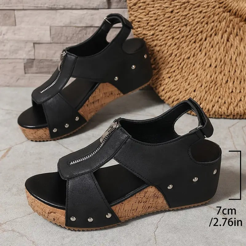 Valerina Ergonomic Retro Wedge Sandals