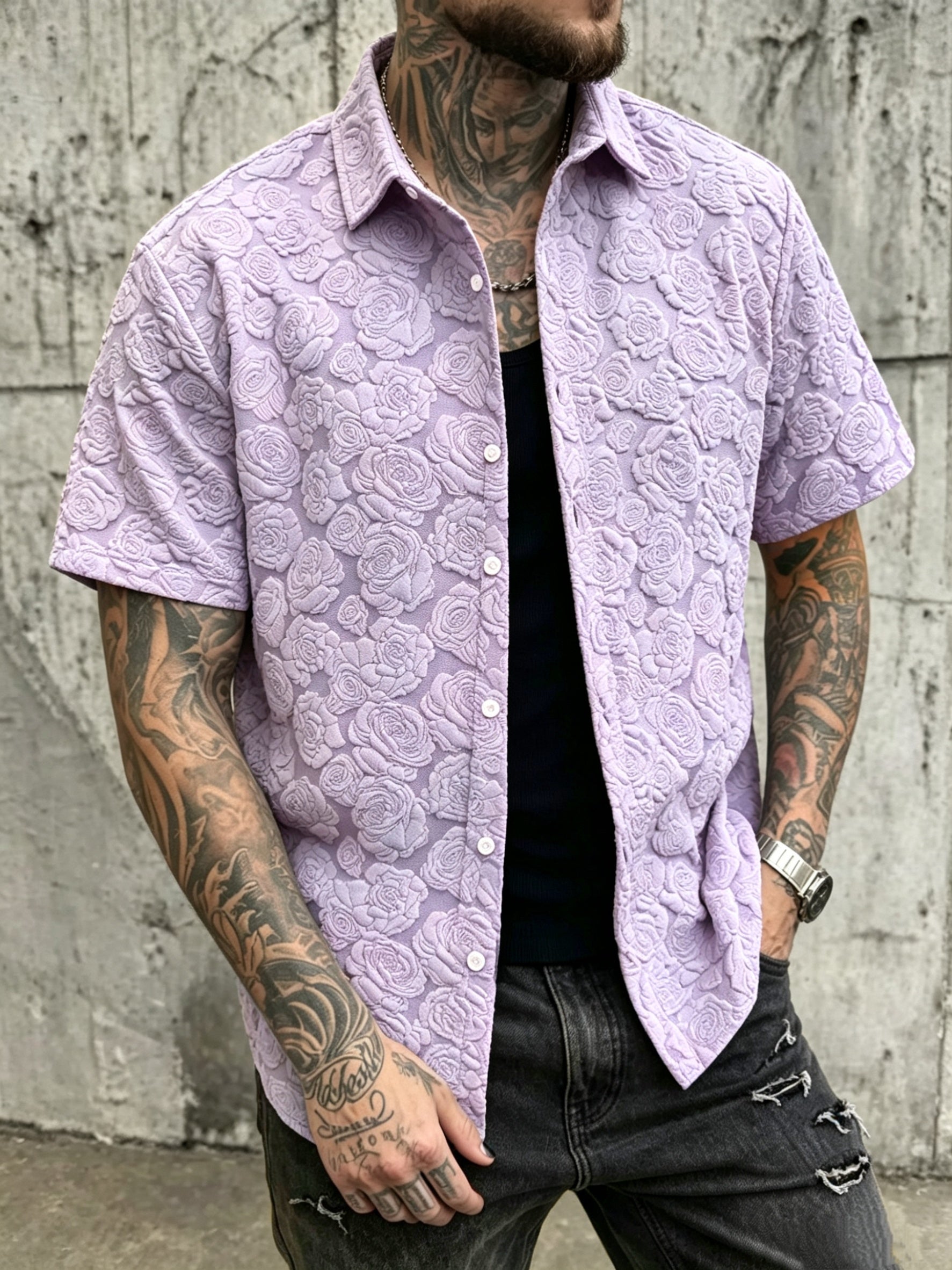 Valfiori Textured Floral Shirt