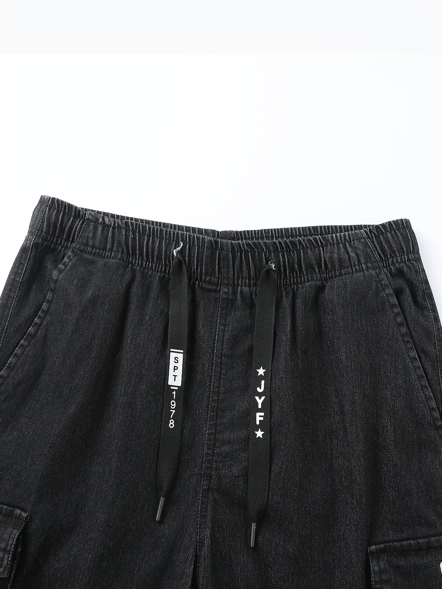 Rovello Washed Cargo Denim Shorts
