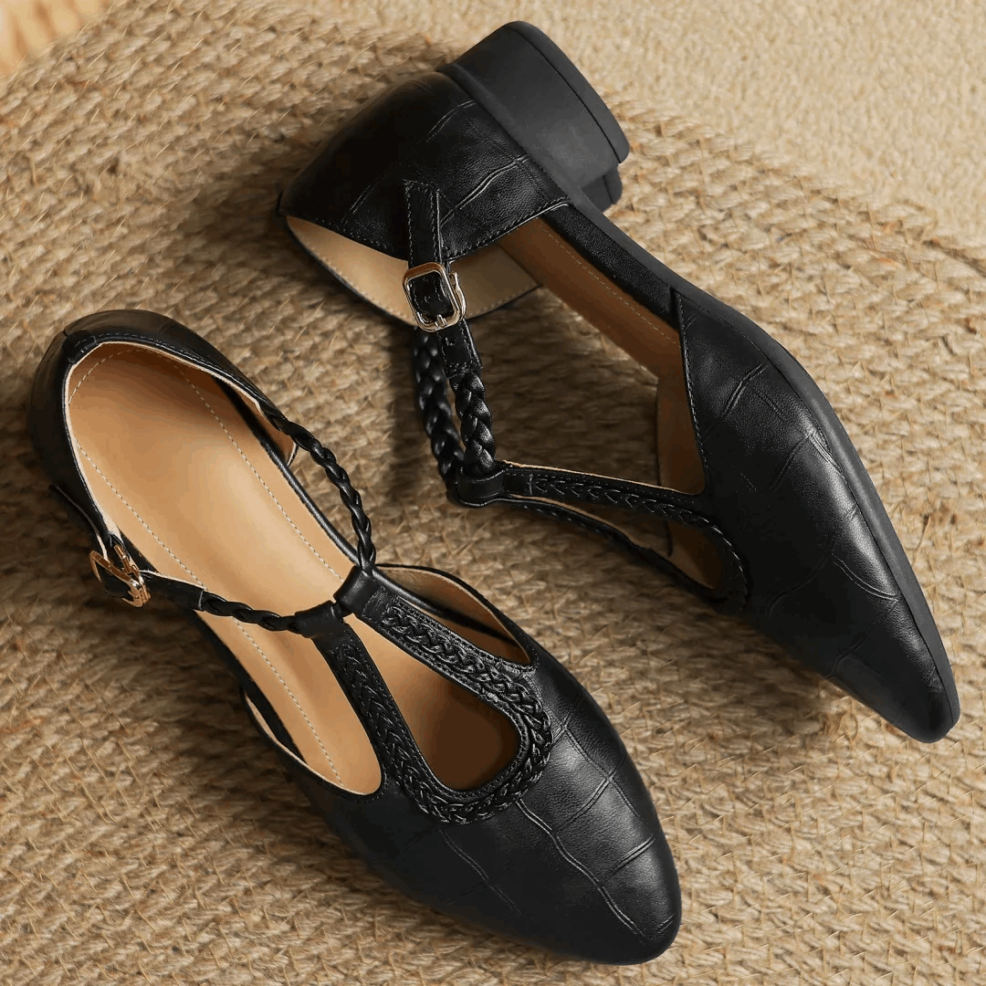 Oliardi Elena Leather Mary Jane Shoes