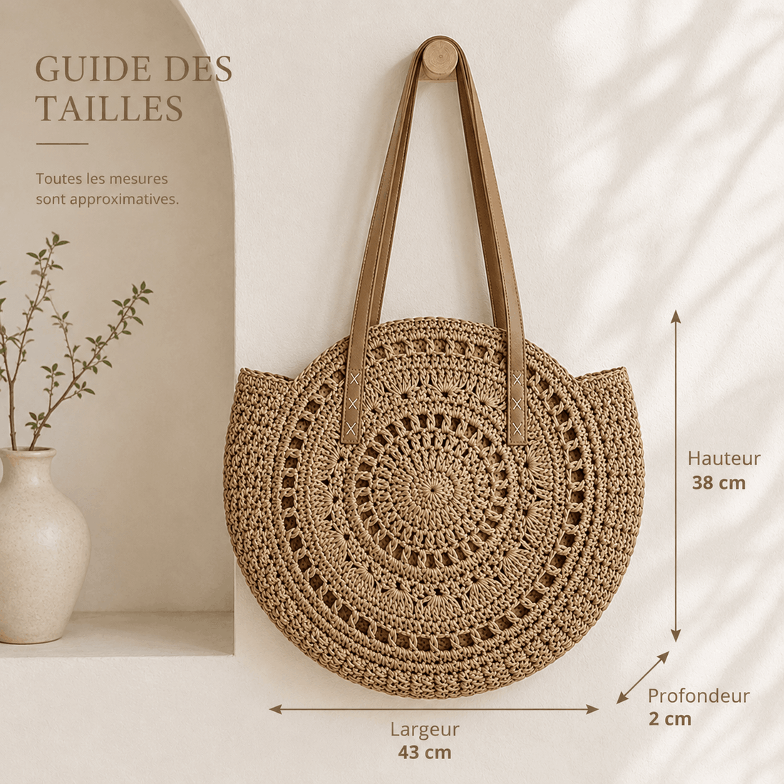 Sorella Round Woven Straw Tote Bag